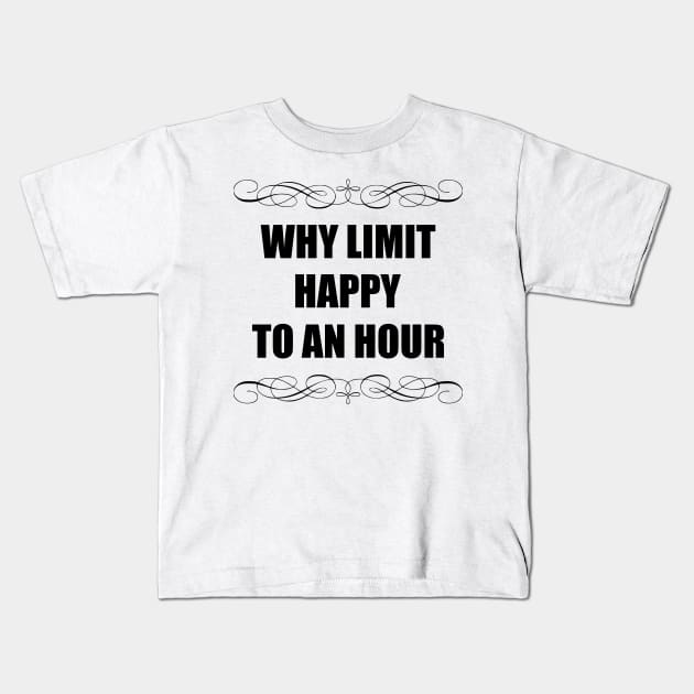 HAPPY HOUR Kids T-Shirt by equiliser